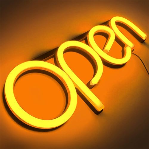 "OPEN" LED neonskilt - Orange
