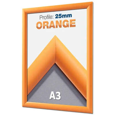 Orange Klikramme med 25mm profil - A3