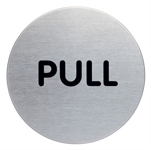"PULL" skilt - Rundt pictogram