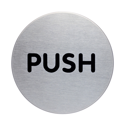 "PUSH" skilt - Rundt pictogram