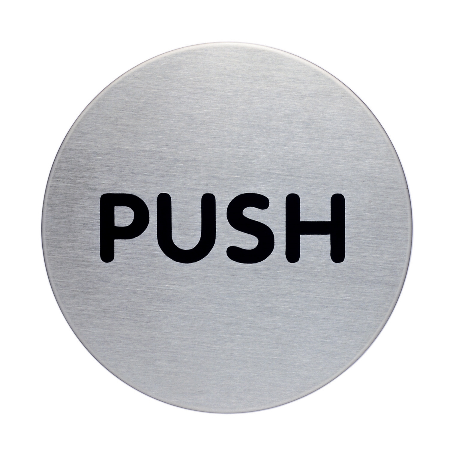 "PUSH" skilt - Rundt pictogram