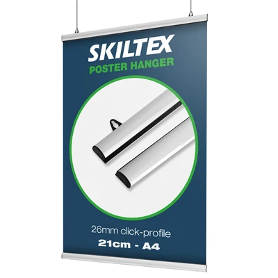 Plakatophæng A4 - 21cm | 26mm klik-profil 