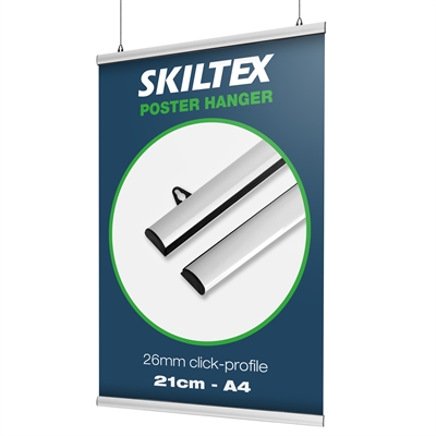 Plakatophæng A4 - 21cm | 26mm klik-profil 