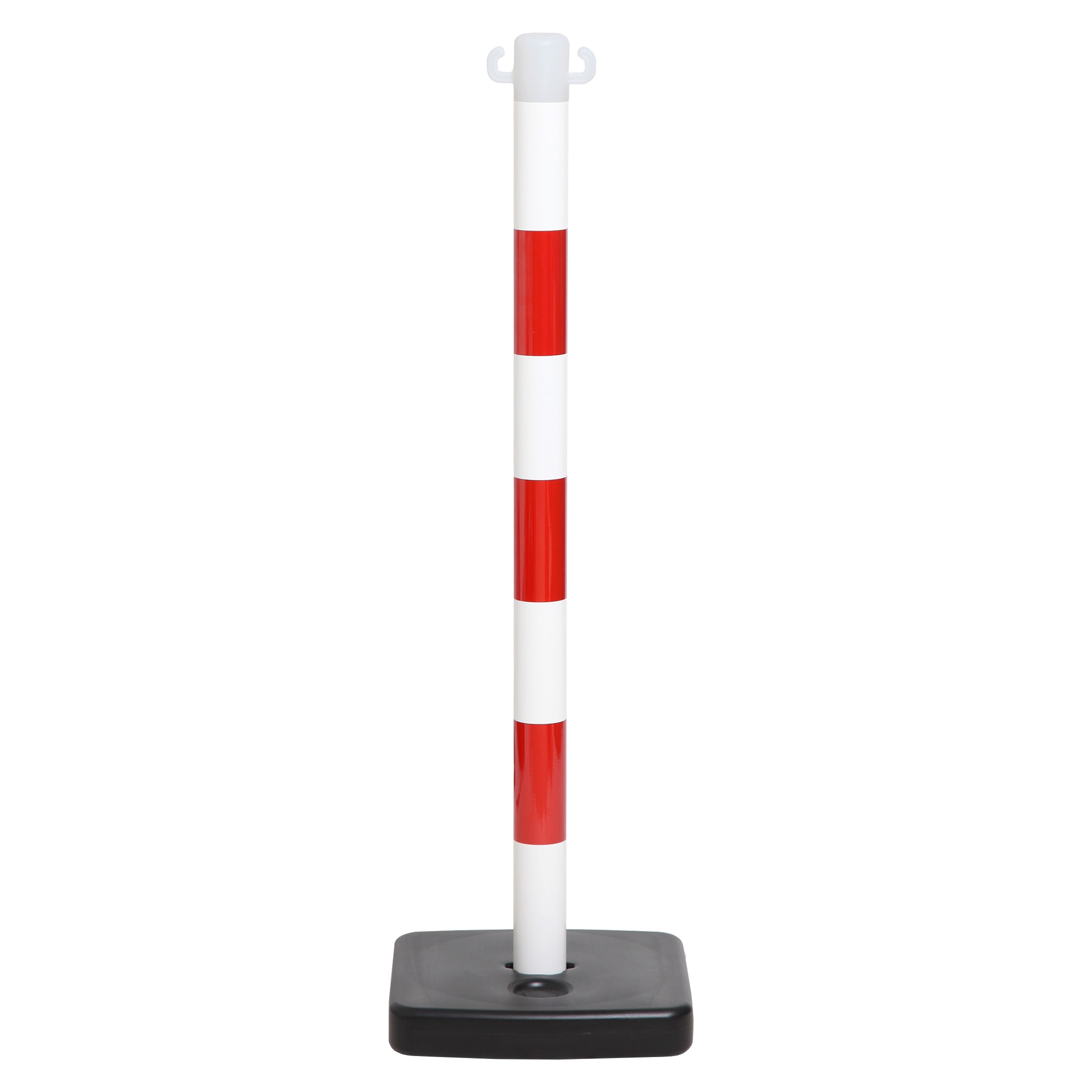 Plast afspærringsstolpe - Hvid / Rød