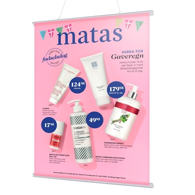 Plast plakatophæng med 13mm klemme-profil 