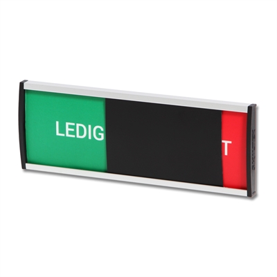 Premium Ledig/optaget skilt med tekst - 52x148mm