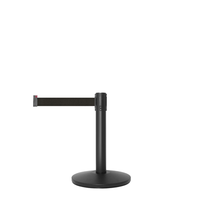 QueueMax Mini Sort Afspærringsstolpe med sort bånd