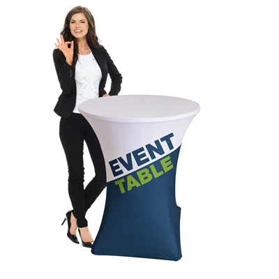 Messe Ståbord / Klapbord - Ø80 x 110 cm - Inkl. Print