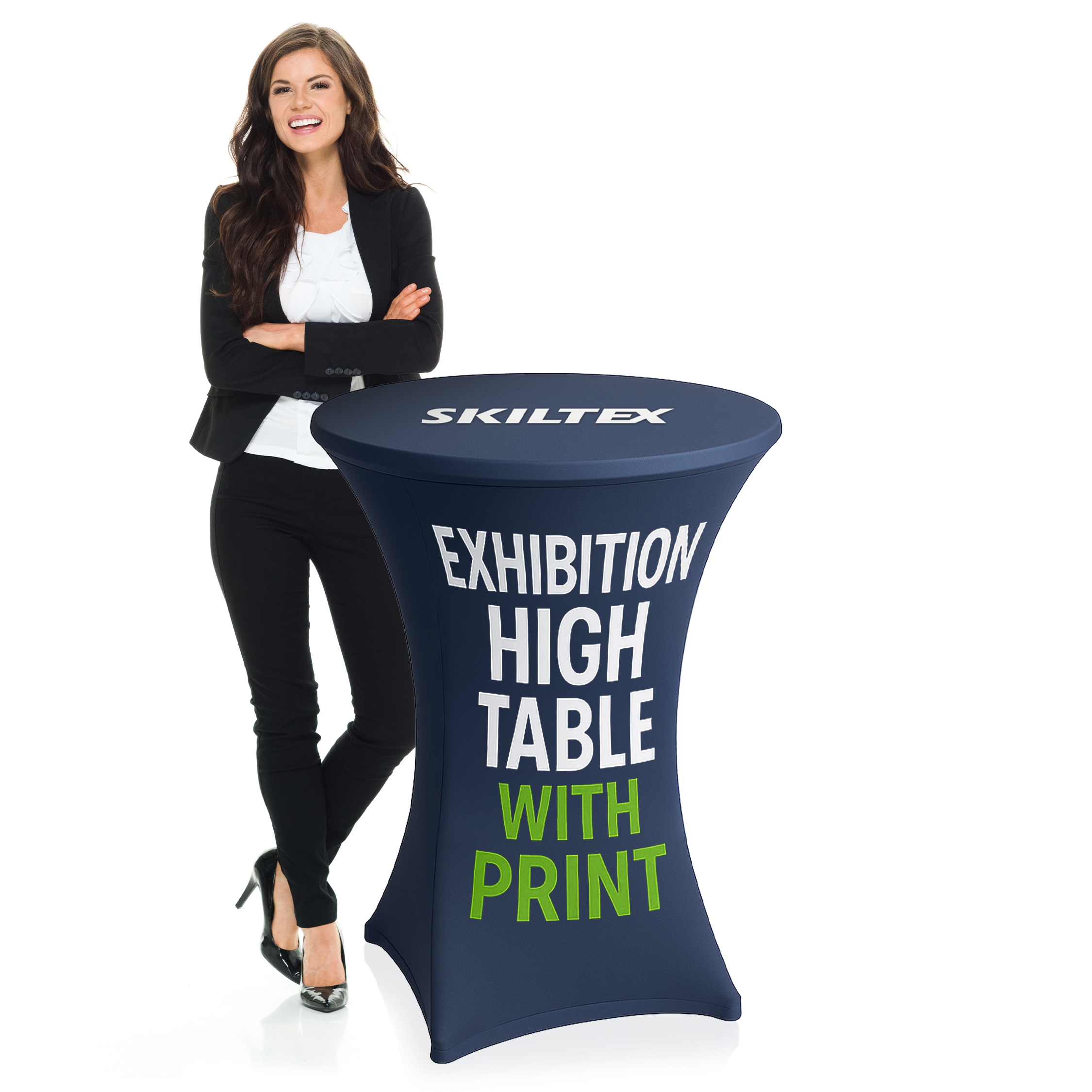 Rundt Ståbord / Klapbord - Ø80 x 110 cm - Inkl. Print