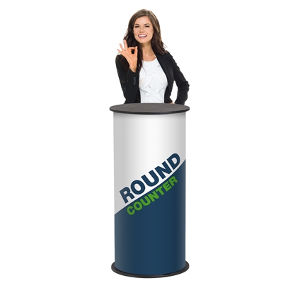 Rund messebord / podie - Inkl. print