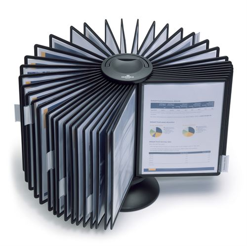 SHERPA® Registersystem karrusel med 40 sorte A4 lommer