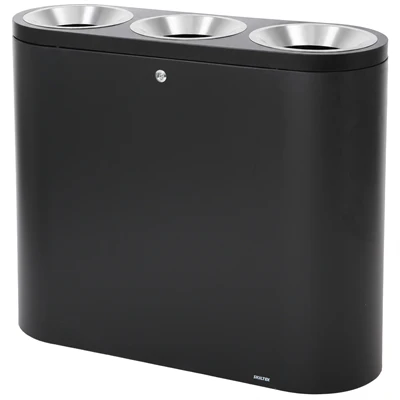 SKILTEX Trio station til affaldssortering - 3x39L - Sølv