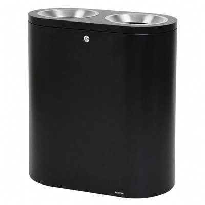 SKILTEX Twin station til affaldssortering - 2x50L - Sølv