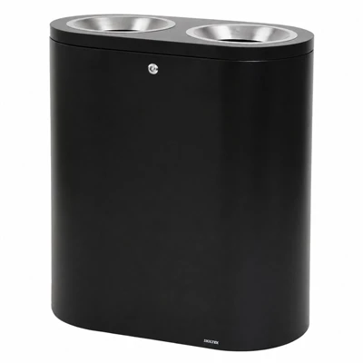 SKILTEX Twin station til affaldssortering - 2x50L - Sølv