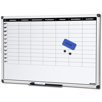 SKILTEX Whiteboard Ugetavle med timer - 90x60 cm