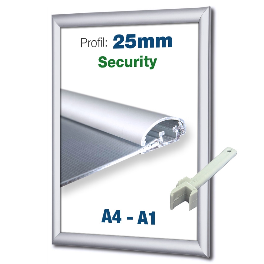 Security snaprammer m/ 25mm profil