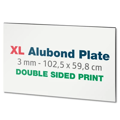 3mm alubond plade - Inkl. print på 2 sider | 102,5 x 59,8 cm