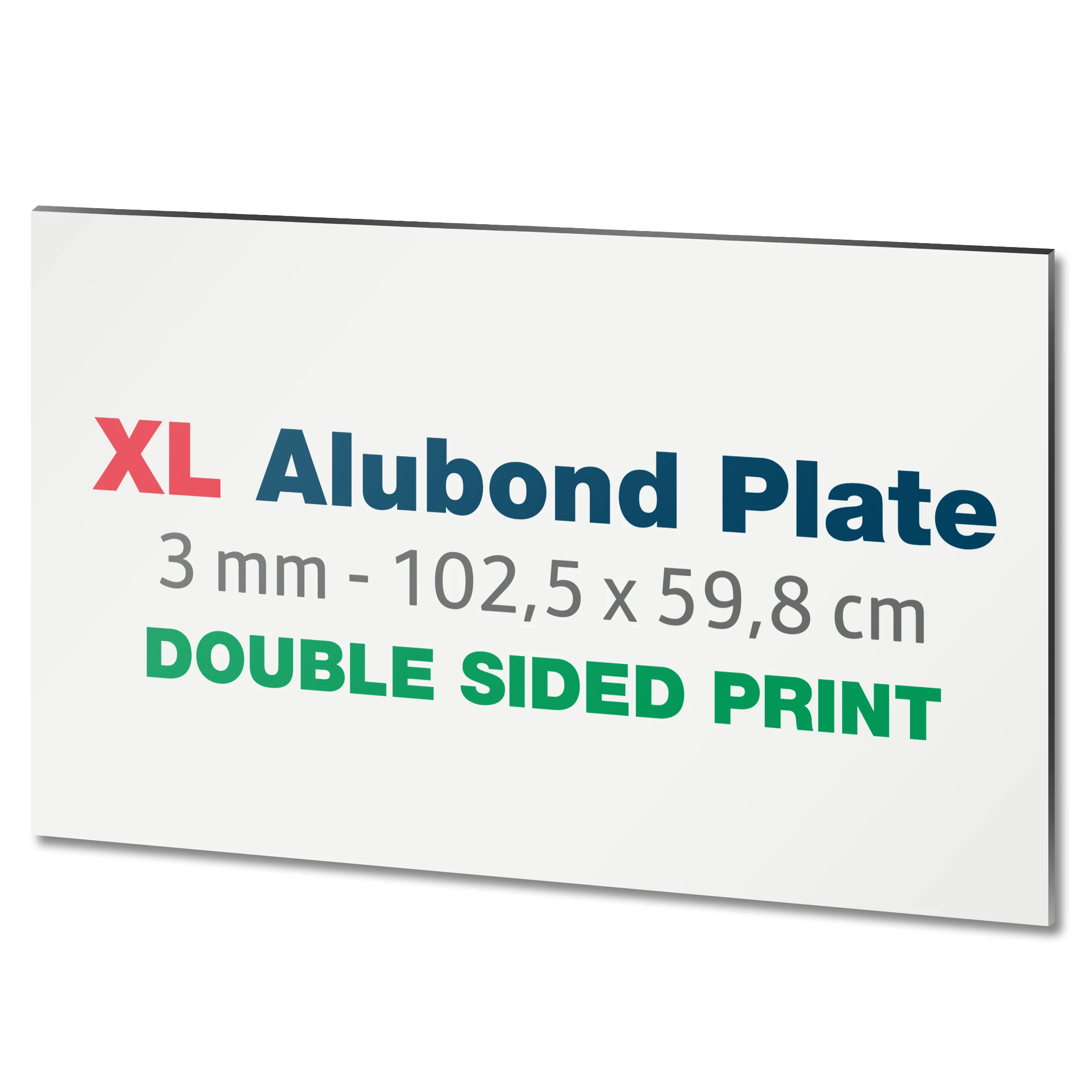 3mm alubond plade - Inkl. print på 2 sider | 102,5 x 59,8 cm
