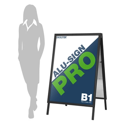 Alu-Sign Pro Sort Gadeskilt - 70x100 cm