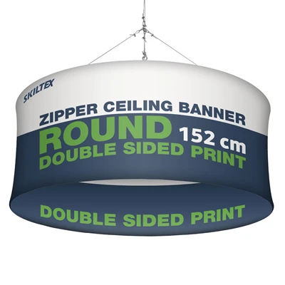 Zipper Loftbanner Round - 152 cm - Inkl. print på begge sider
