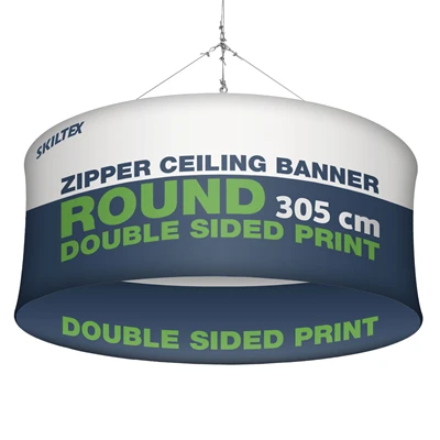 Zipper Loftbanner Round - Ø 305 cm - Inkl. print på begge sider