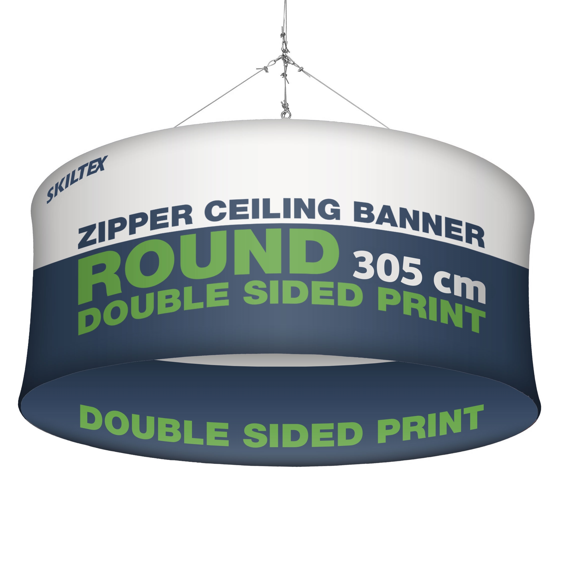Zipper Loftbanner Round - Ø 305 cm - Inkl. print på begge sider