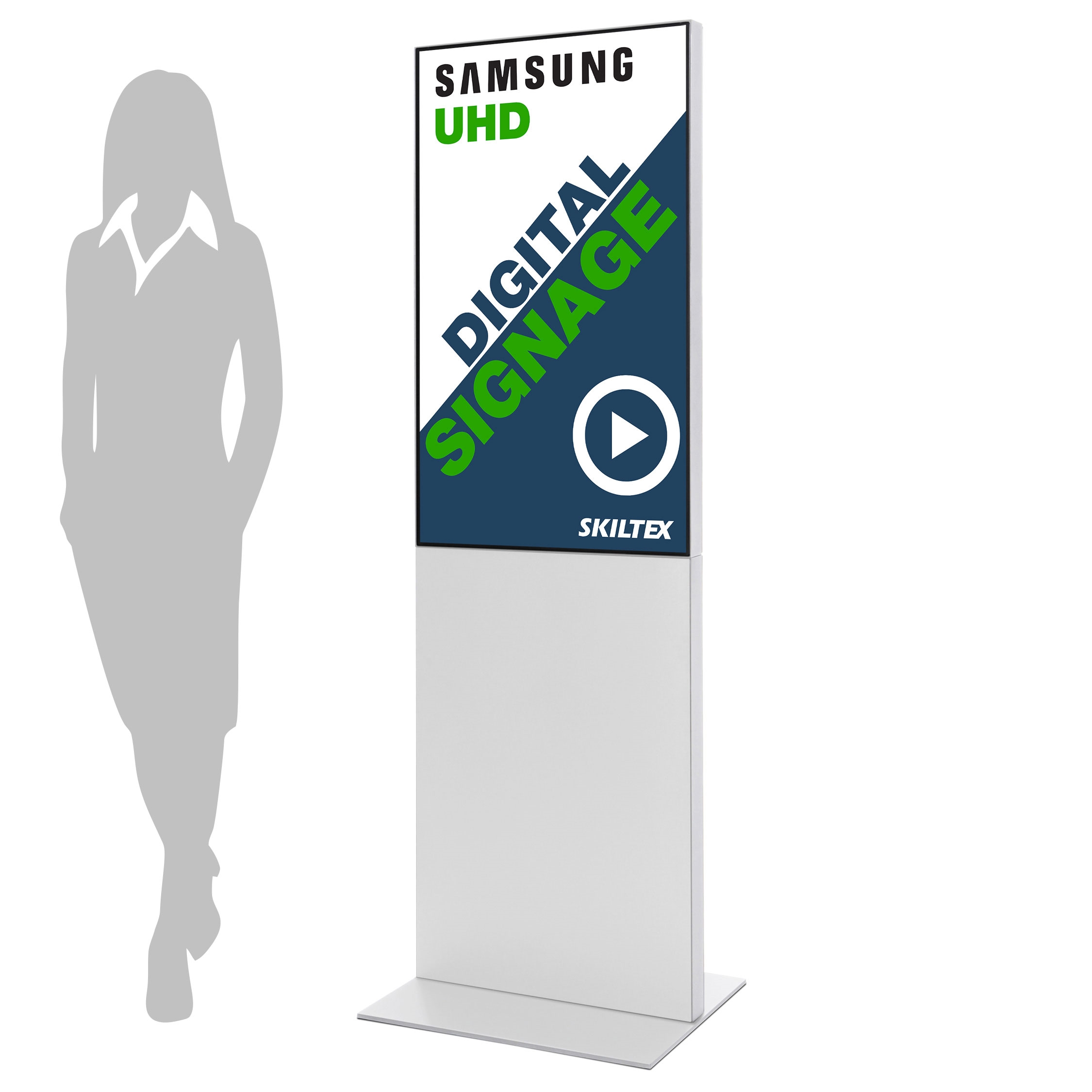 Smart-Line Totem Digital Skilt med 43" Skærm - Hvid