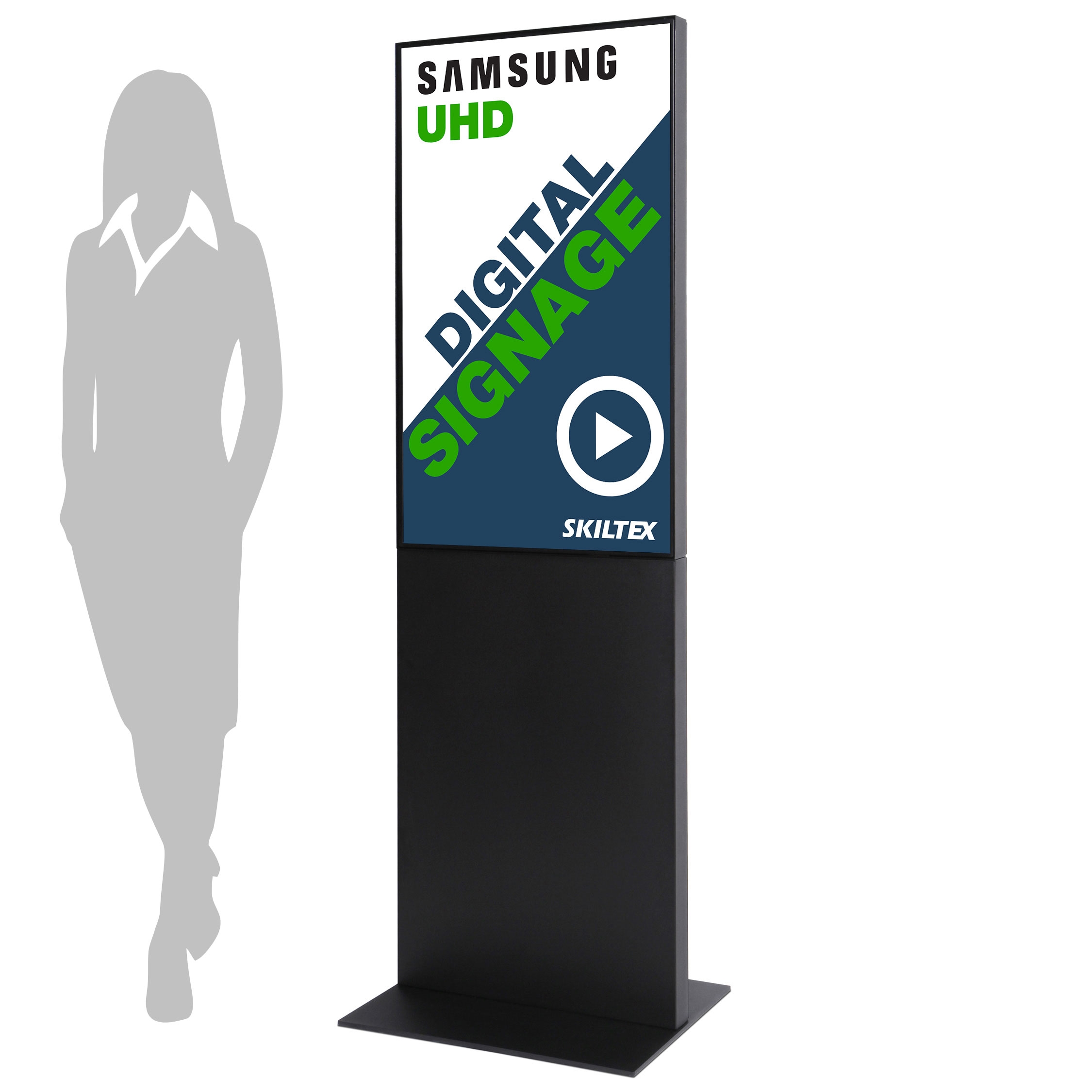 Smart-Line Totem Digital Skilt med 43" Skærm - Sort