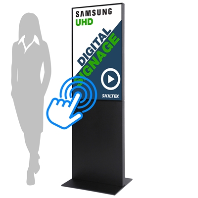 Smart-Line Totem Digital Skilt med 43" Touchskærm - Sort