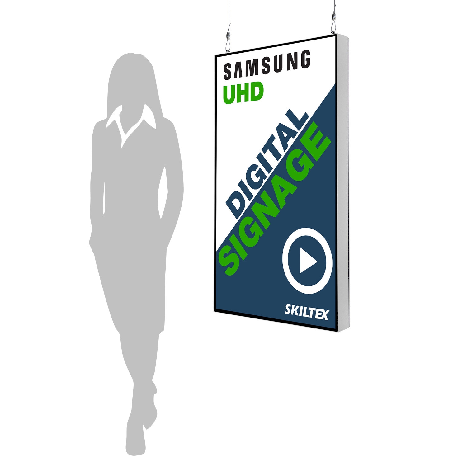 Smart-Line Wall - Digital Skilt til Væg / Loft med 43" Skærm - Hvid