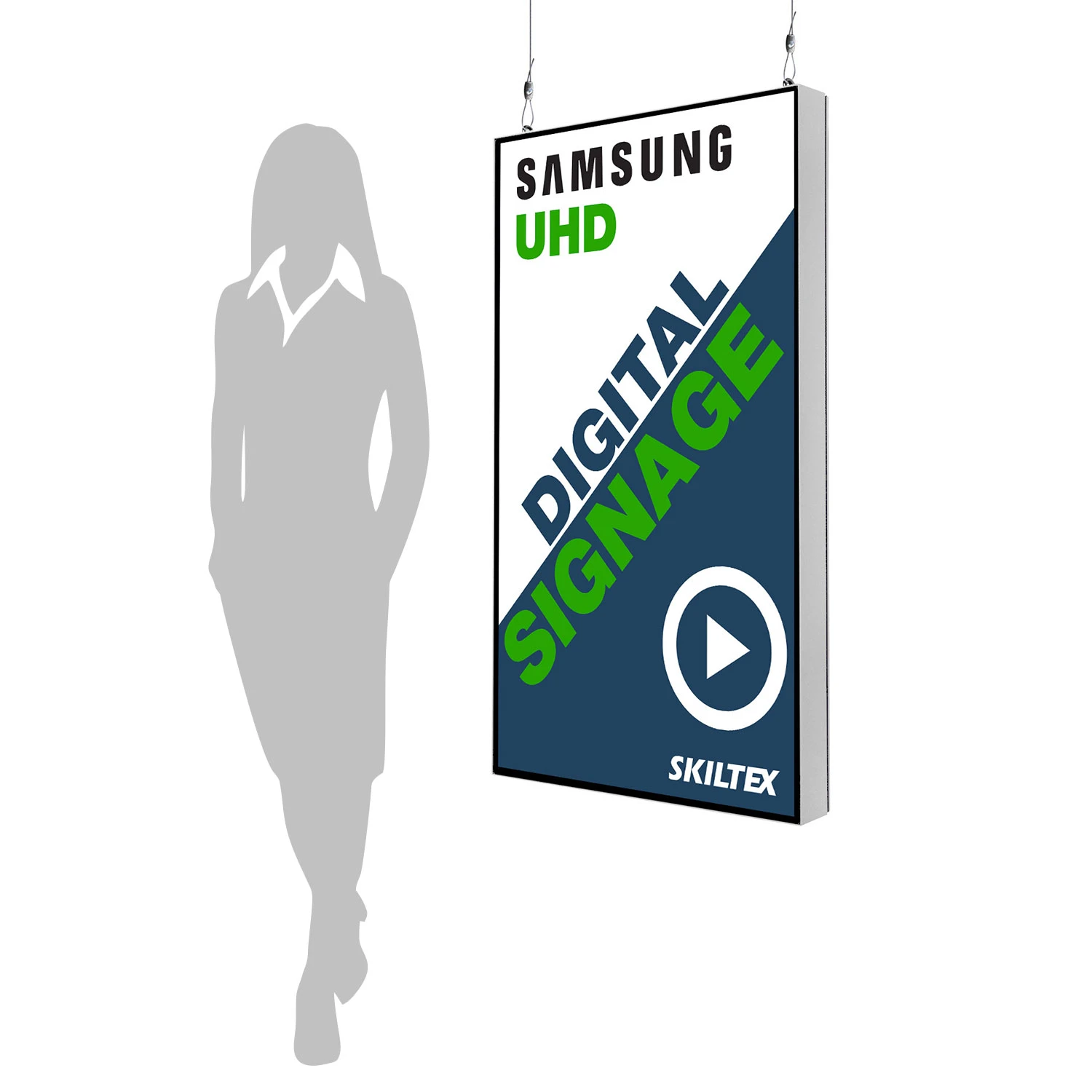 Smart-Line Wall - Digital Skilt til Væg / Loft med 50" Skærm - Hvid