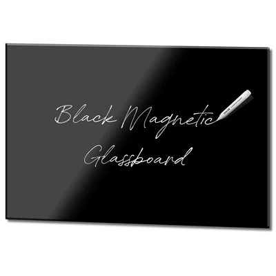 Sort magnetisk glastavle i diskret design