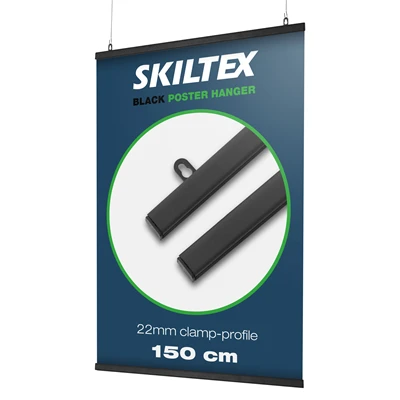Sorte plakatlister 150 cm | 22mm klemme-profil 