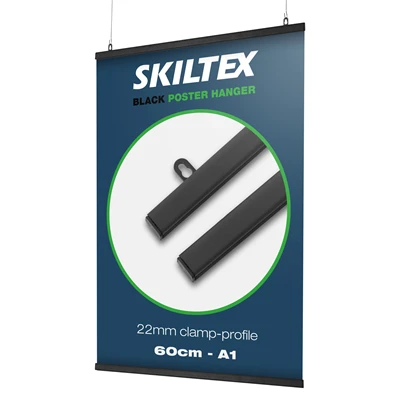 Sorte plakatlister A1 - 60 cm | 22mm klemme-profil 