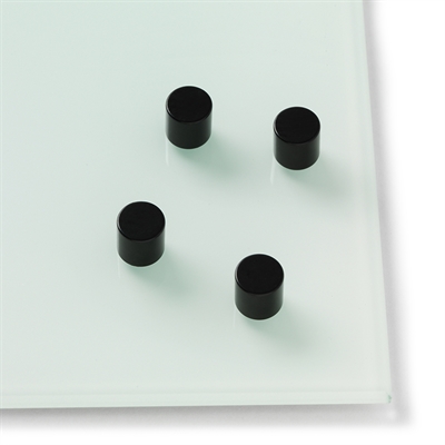 Sorte Cylinder Magneter til Glastavler - 4 stk