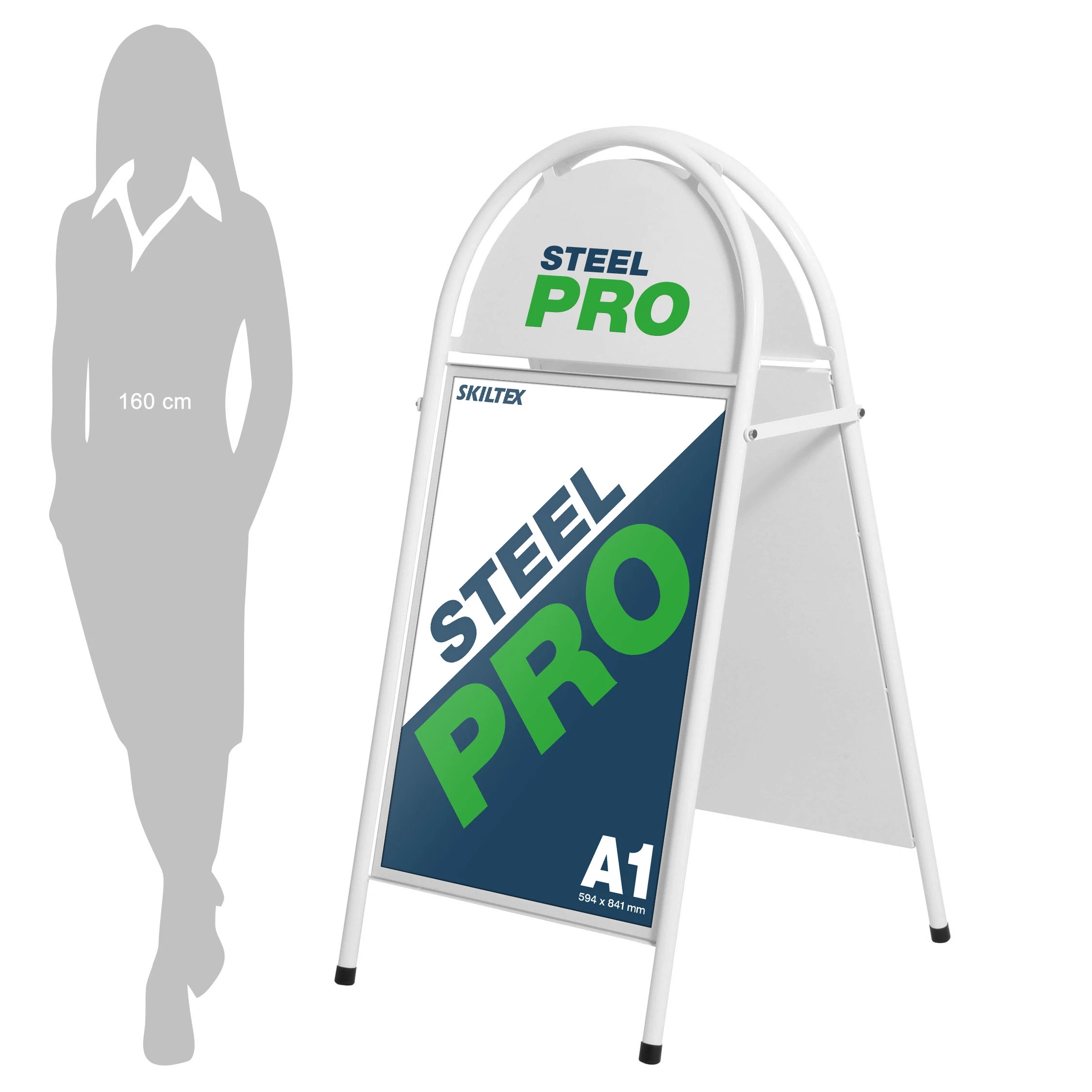 SteelPro Hvid Gadeskilt - A1