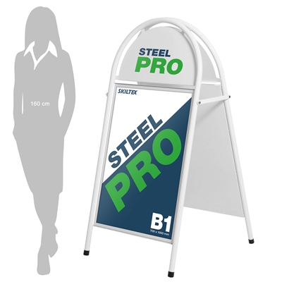 SteelPro Hvid Gadeskilt - 70x100 cm