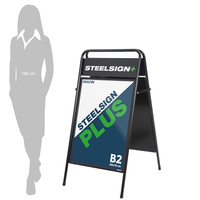 SteelSign PLUS Sort A-skilt - 50x70 cm