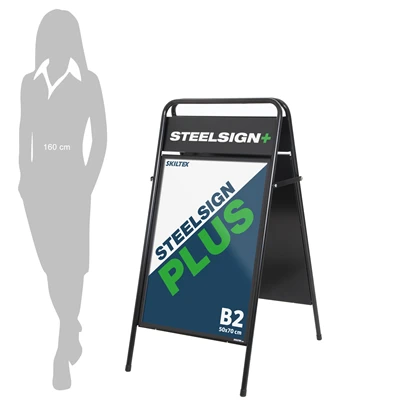 SteelSign PLUS Sort A-skilt - 50x70 cm