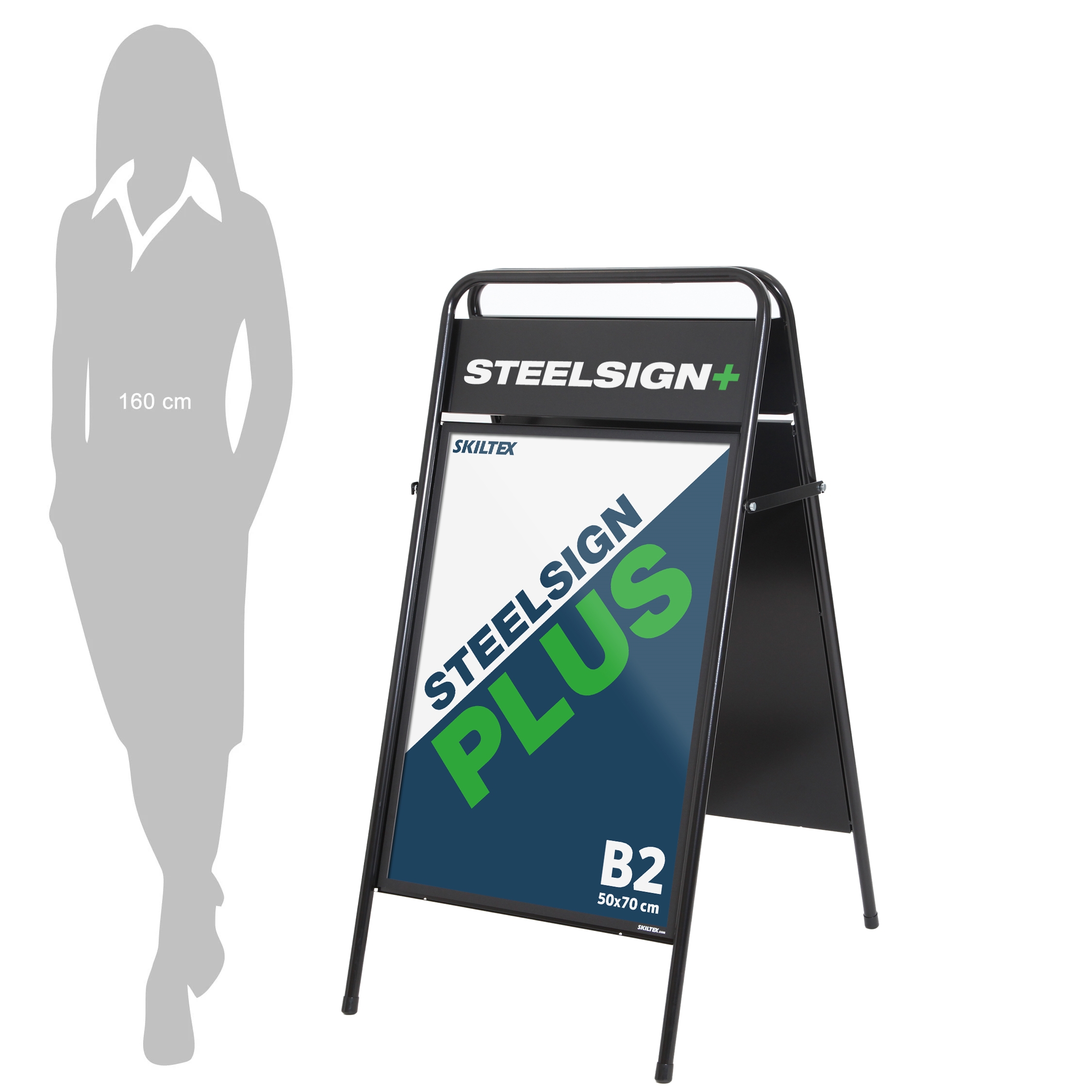 SteelSign PLUS Sort A-skilt - 50x70 cm
