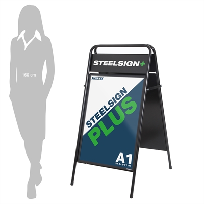 SteelSign PLUS Sort A-skilt - A1