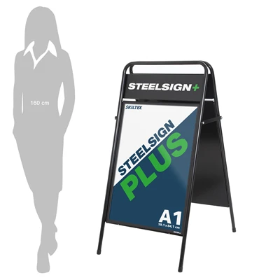 SteelSign PLUS Sort A-skilt - A1