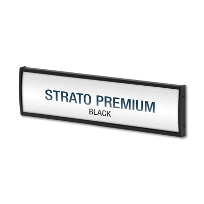 Strato Premium Sort Kontorskilt / Dørskilt - 56x210 mm
