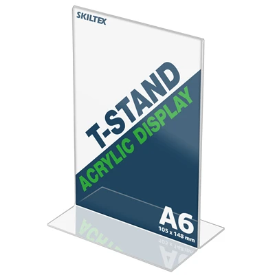 T-Stand Højformat Akryl Skilt - A6