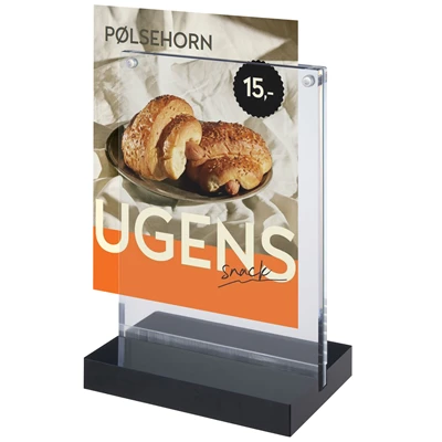 T-Stand LUX magnetisk skilteholder med sort fod - A6