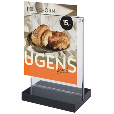 T-Stand LUX magnetisk skilteholder med sort fod - A6