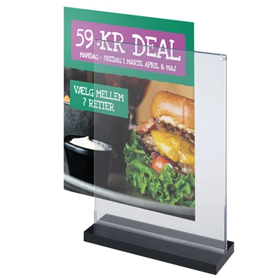 T-Stand LUX magnetisk skilteholder med sort fod - A5