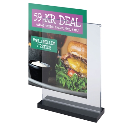 T-Stand LUX magnetisk skilteholder med sort fod - A5