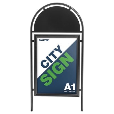 Topdel til City Sign Gadeskilt - Sort - A1