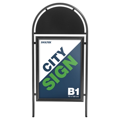 Topdel til City Sign Gadeskilt - Sort - 70x100 cm